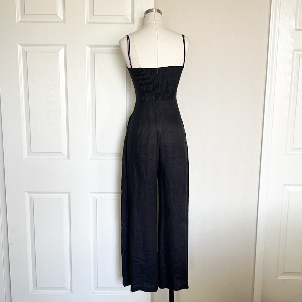 REFORMATION Jager Linen Black Jumpsuit - Picture 5 of 7